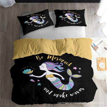 3D Printed Bedding Set with Mermaid Princess, Also Suitable for Duvet Cover